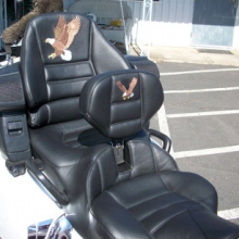 Honda 1800 Goldwing: Day-Long Solo | All Leather Rectangle Pattern with RCP Backrest | Eagle Embroidery