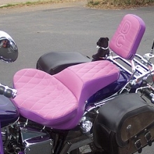 Solo all Pink Vinyl with small diamond pattern and custom embroidery