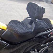 Can Am Spyder Solo Day-Long Leather Inserts with Small Squares and RCP Backrest