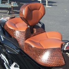 Can Am Spyder Day-Long Dual RCP Backrest Leather Insert Vinyl Sides