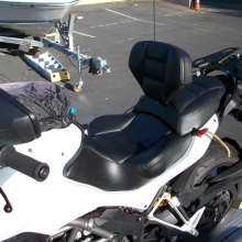 Ducati Multistrada Solo all Black Vinyl with Rectangle pattern and RCP Built-in Drivers Backrest