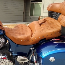 Dual with all Indian Brown Leather, Small Diamonds with Beaver Stitching and Studs