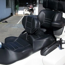 Dual with RCP B/R - All Leather with White stitching - Rectangle pattern