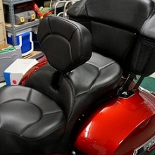 Dual all Black Leather, halfmoon patter and RCP built-in driver backrest