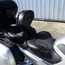Dual all Black Leather with halfmoon pattern and RCP built-in driver backrest with pouch
