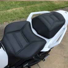 FZ1 - Solo all Black Vinyl with Rectangle Pattern - Recover rear seat to match