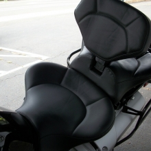 Yamaha Super Tenere Dual all Black Vinyl with Halfmoon pattern and RCP Built-in Drivers Backrest